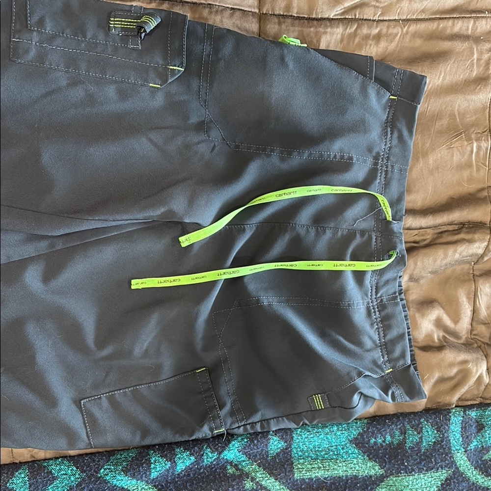 Carhartt Green and Blue Track Pants with Elastic Waist